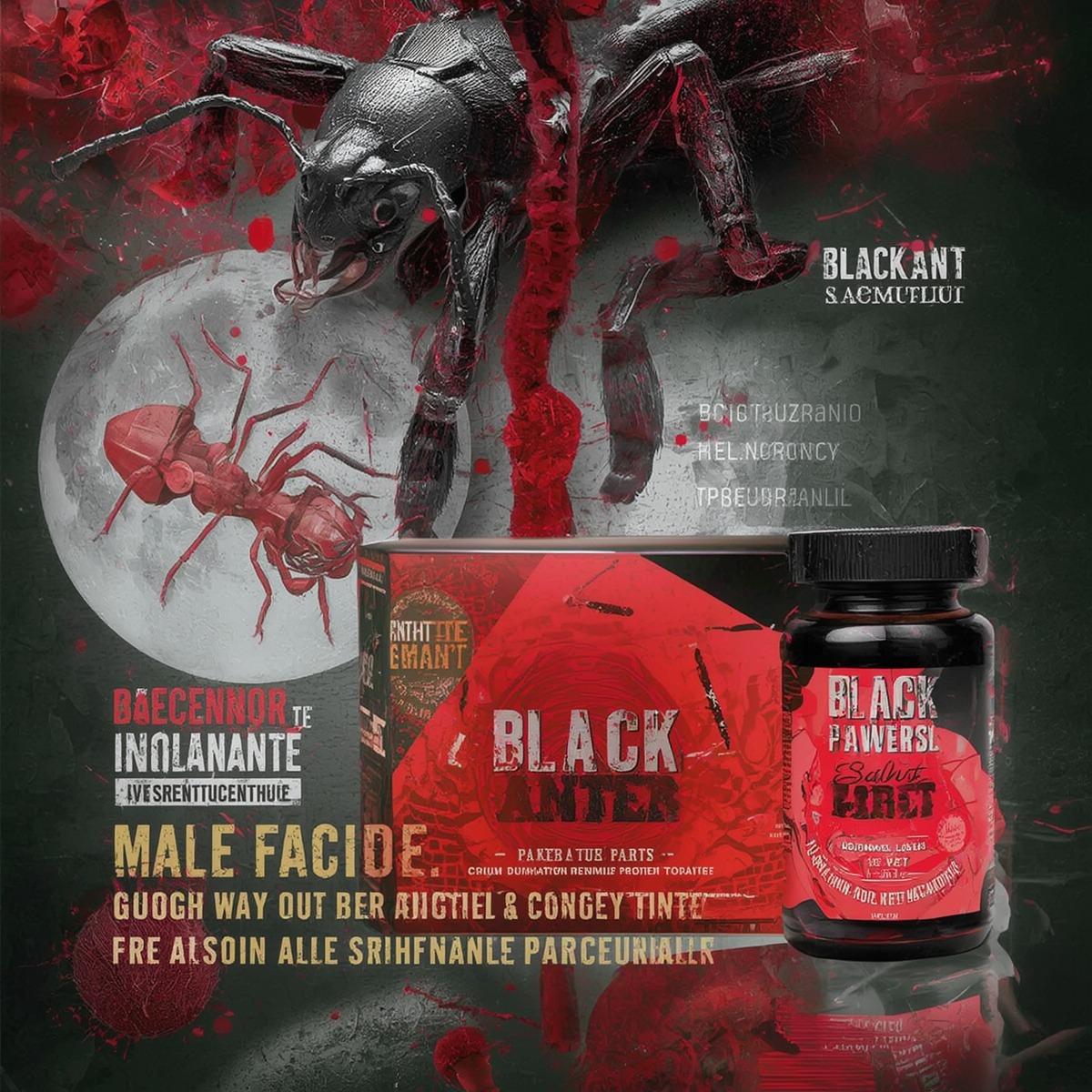 Black Ant Male Enhancement — bold artistic key visual